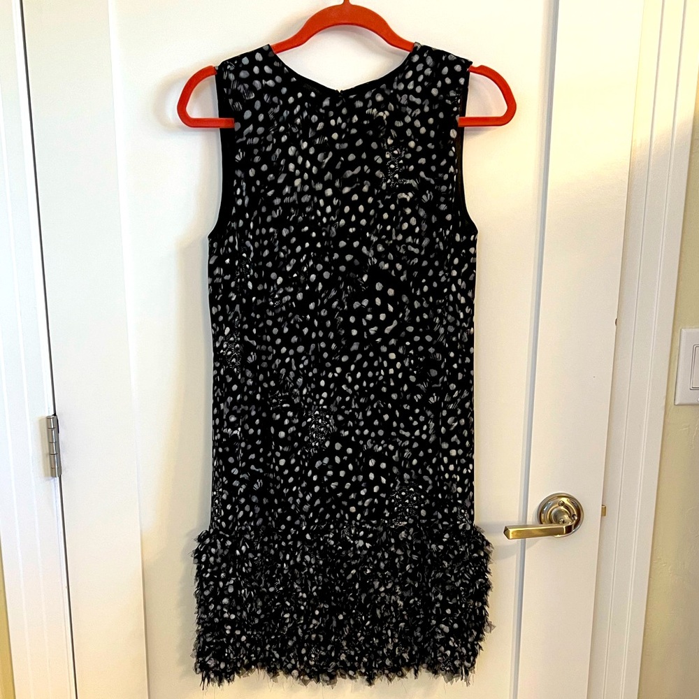 Michael Michael Kors Sleeveless Feather Print Textured Dress